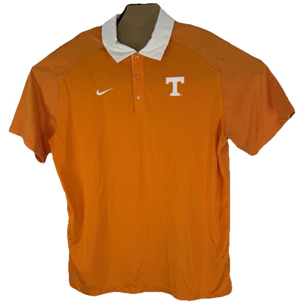 Nike Orange Men's Polo Shirt Tennessee Volunteers Short Sleeve Collar Size Large